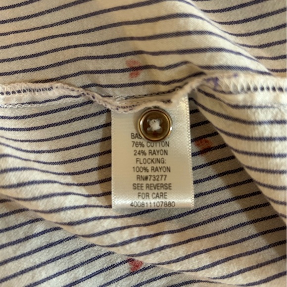 Candie's White and Red Striped Casual Shirt - Picture 9 of 9